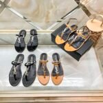 YSL Cassandra Flat Sandals – Sandali – Nero