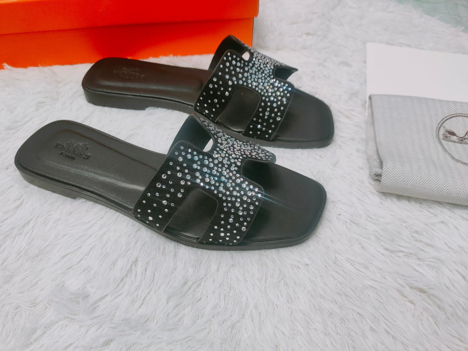 HM Oran Sandals Black with Crystals - Sandals - Image 3