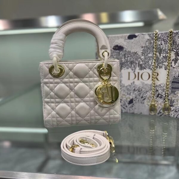 CD Lady CD Mini White Leather - Bag