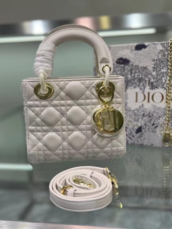 CD Lady CD Mini White Leather – Bag