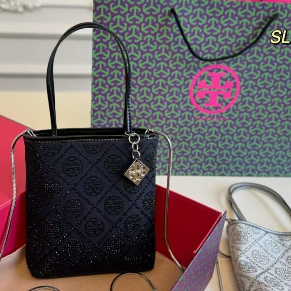 TB rhinestone chain mini tote bag