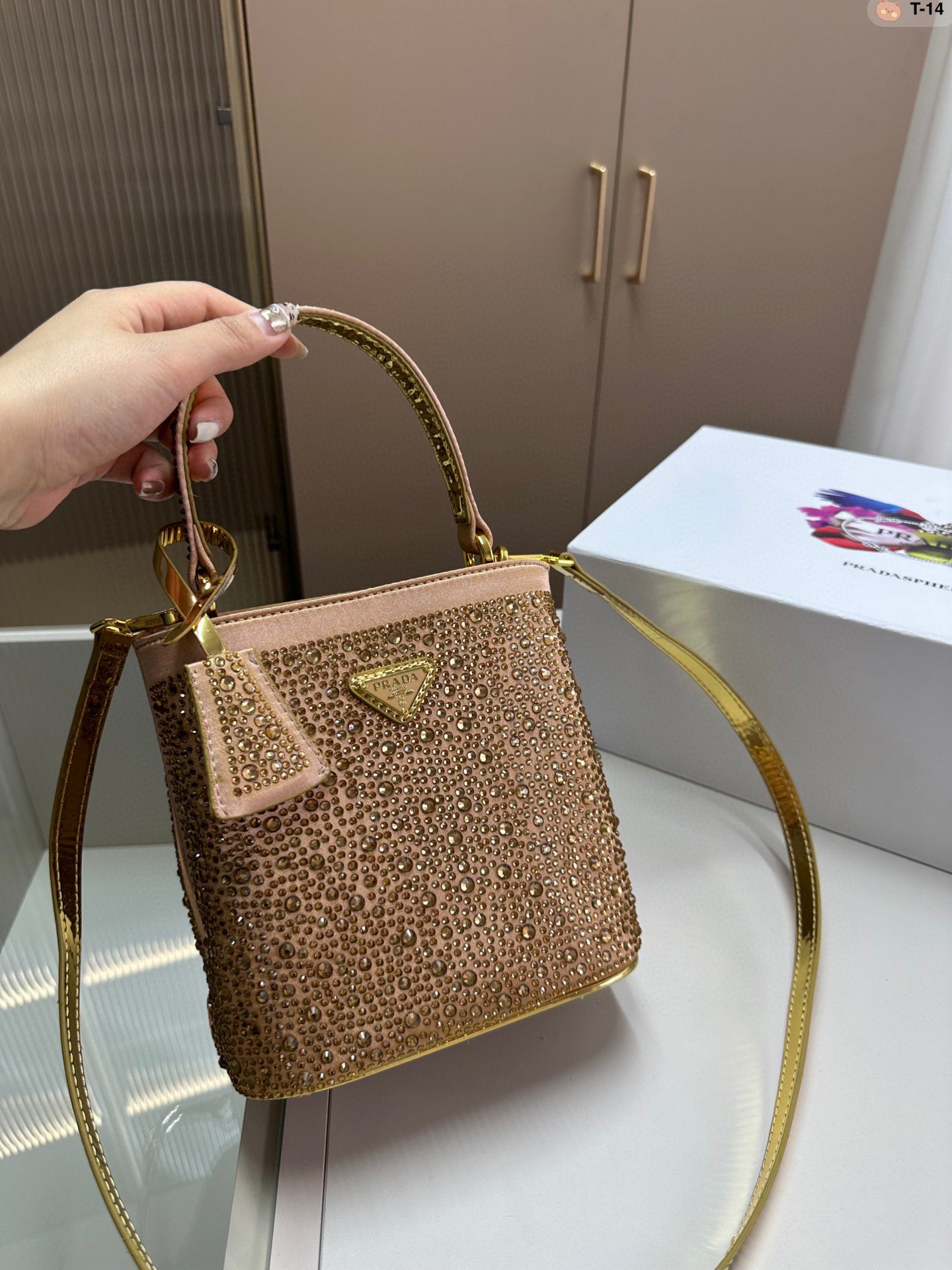 PR Crystal Studded Bucket Bag Various Colors - Bag - Image 3