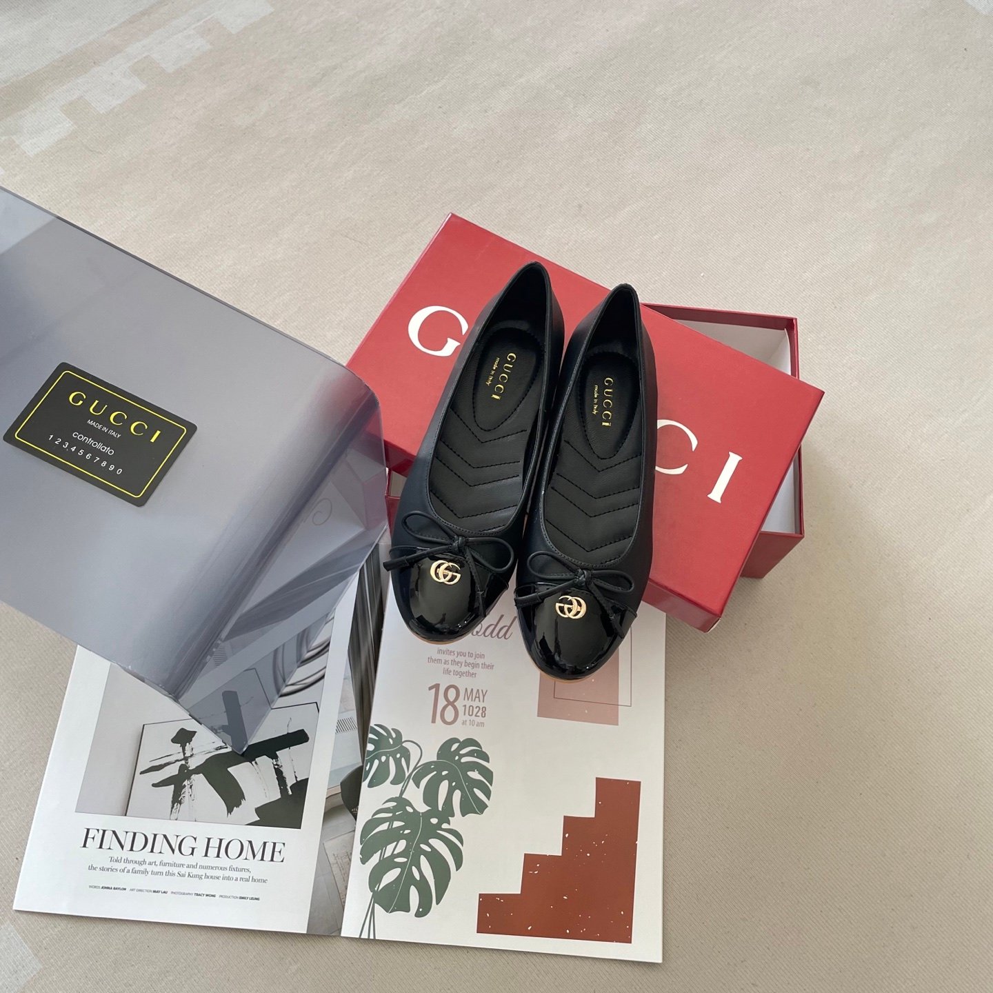 GG GG Marmont Ballet Flats Black Leather - Shoes - Image 8