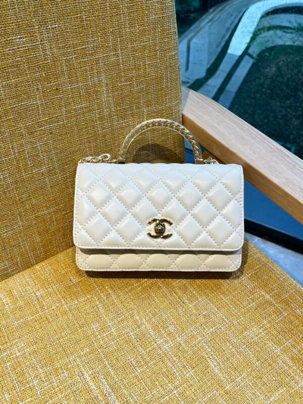 CC Coco Handle Mini Beige Caviar – Borsa