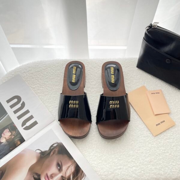 MIU Logo Slide Sandals - Sandals