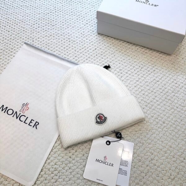 MCL Ribbed Wool Beanie White - Hat