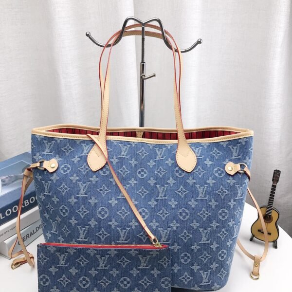 LV Neverfull MM Denim Monogram - Bag