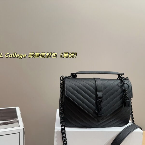 YSL College Medium Black Leather - Bag