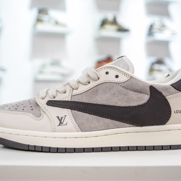 LV Air Jordan 1 Low Grey Suede - Sneakers