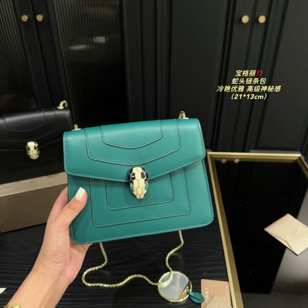 BV Serpenti Forever Small Green Leather - Bag