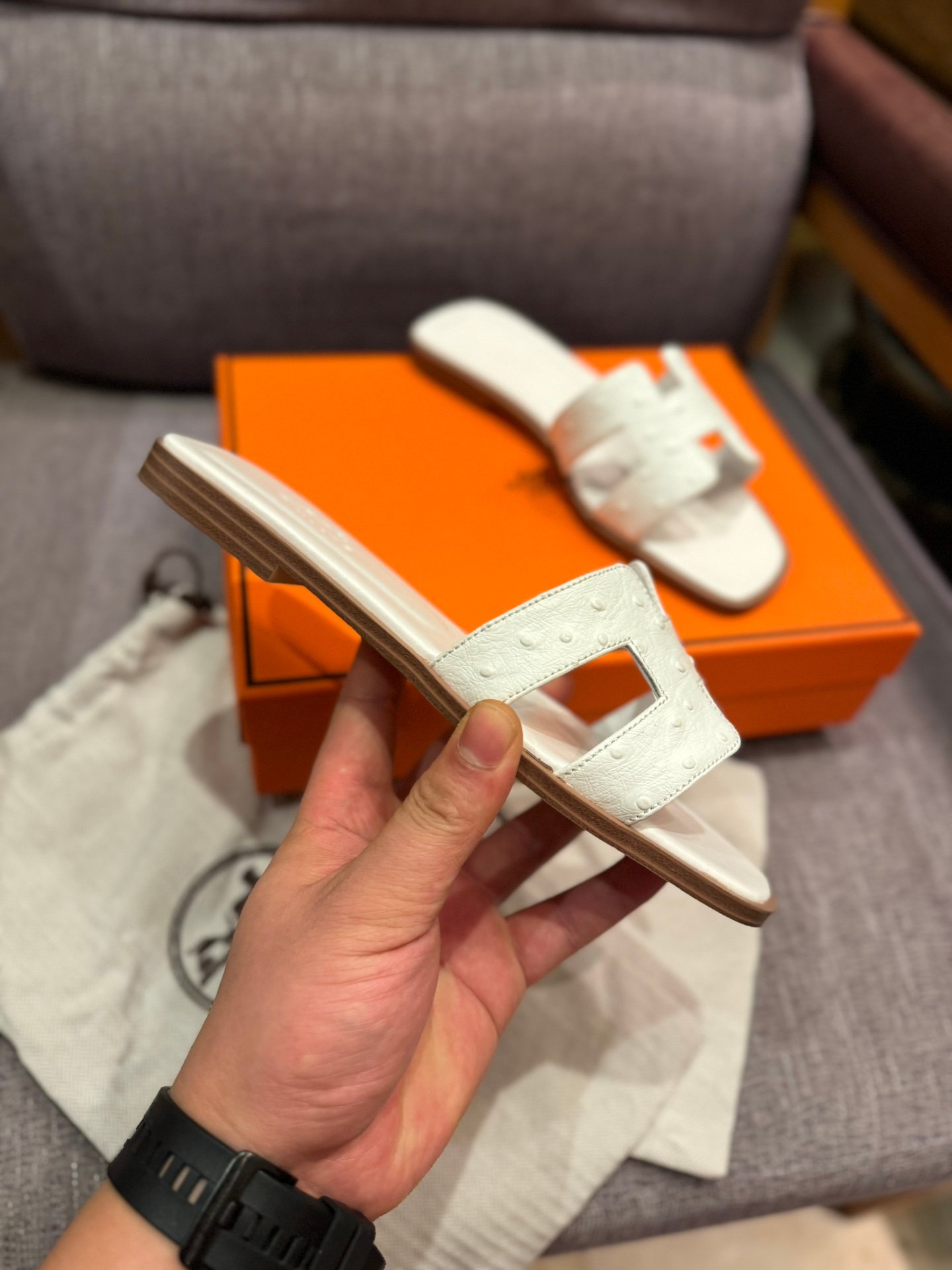HM Oran Sandals White Leather - Sandals - Image 4
