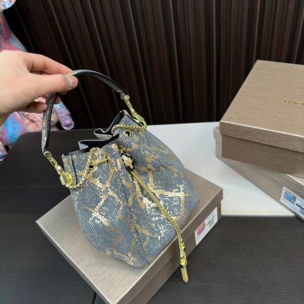 BV Bulb Mini Metallic Snakeskin - Bag