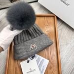 MCL Pom Pom Beanie Grey Wool – Hat – Red