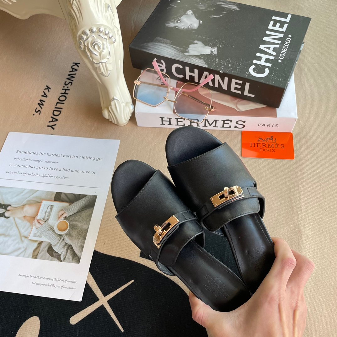 HM Oran Sandals Black Leather - Sandals - Image 8