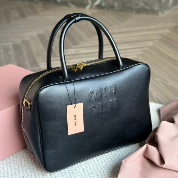 MIU Bowling Bag Black Leather - Bag