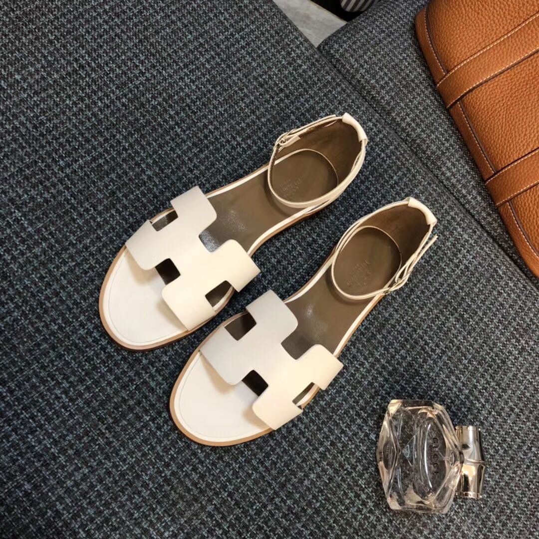 HM Oran Sandals White Leather - Sandals