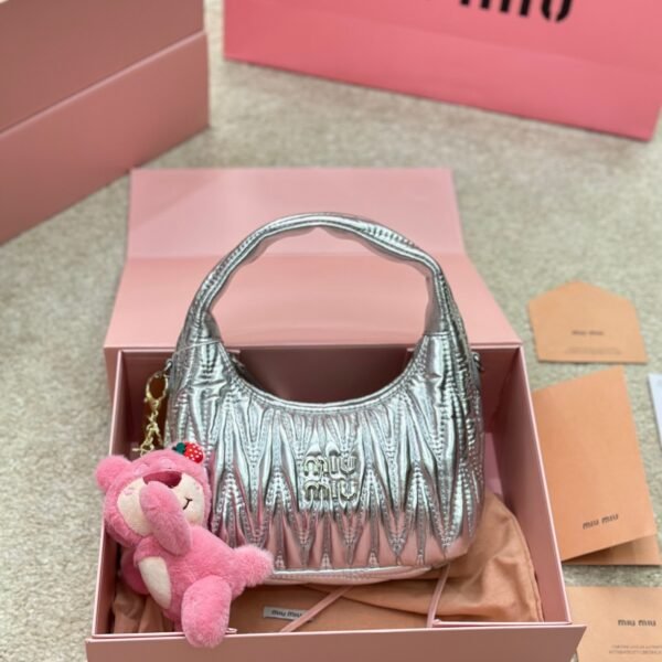 MIU Wander Matelassé Silver Leather - Bag