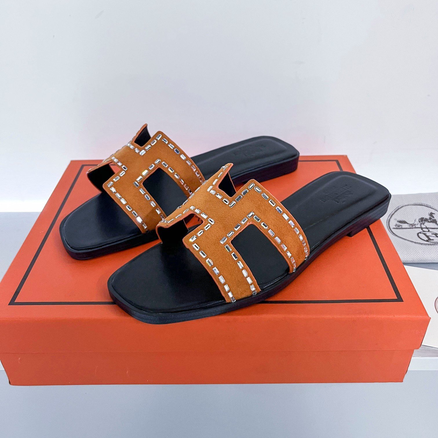 HM Oran Sandals Orange Suede - Sandals - Image 3
