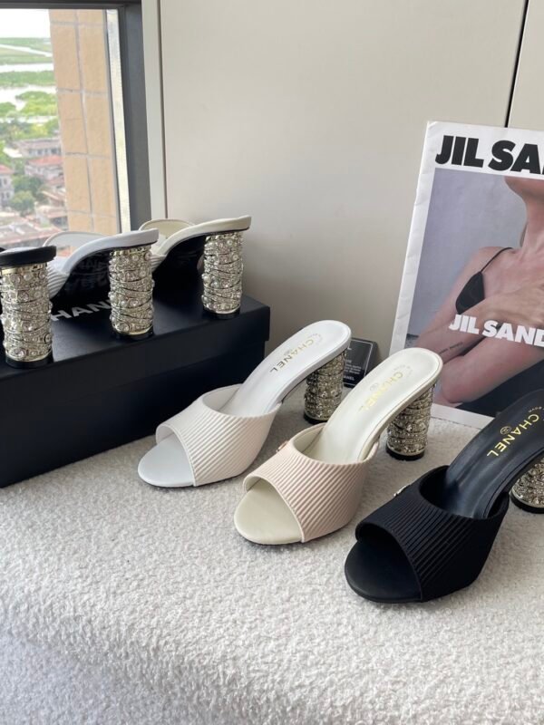 CC Pearl & Diamond Heel Slides Black/White – Shoes