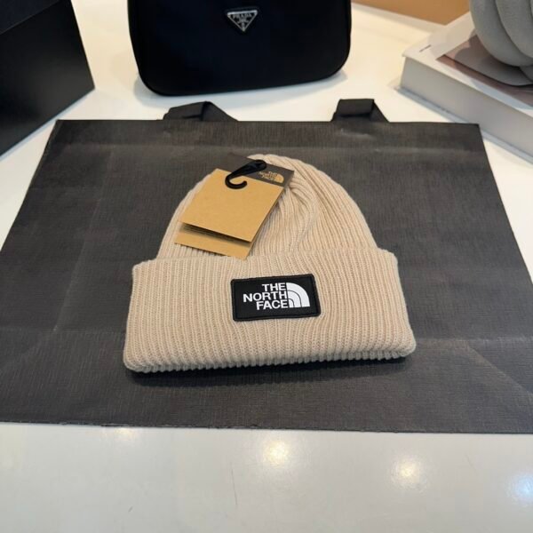 TNF Logo Beanie Beige Wool - Hat