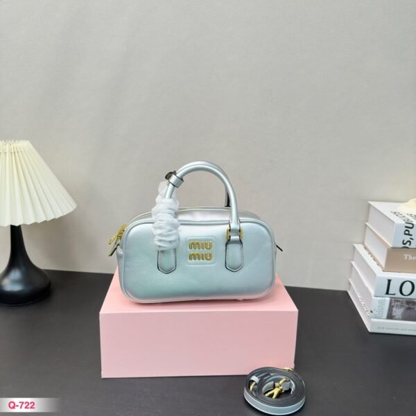 MIU Bowling Bag Silver Leather - Bag