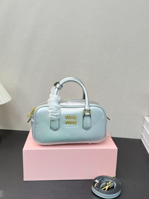 MIU Bowling Bag Silver Leather – Bag