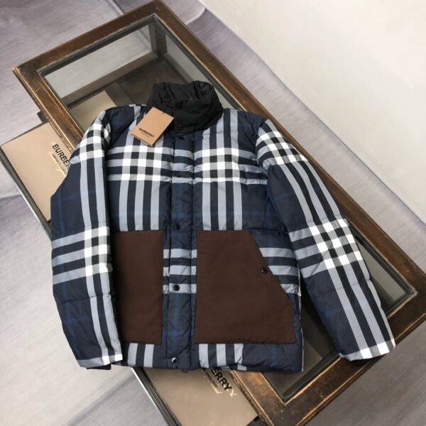 BBR Check Puffer Jacket Navy Check - Jacket