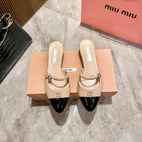 MIU Patent Leather Slingback Pumps - Heels