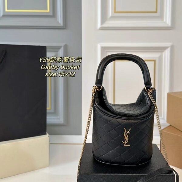 YSL Gaby Bucket Black Leather - Bag
