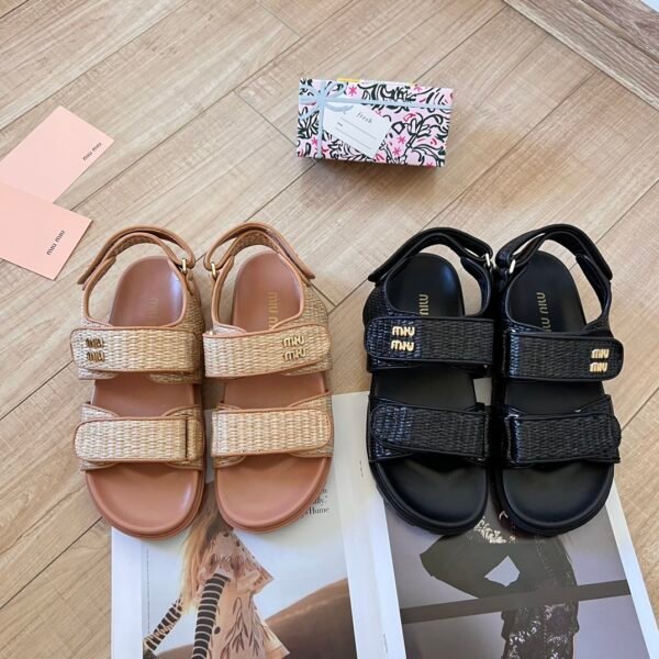 MIU Logo Strap Sandals - Sandals