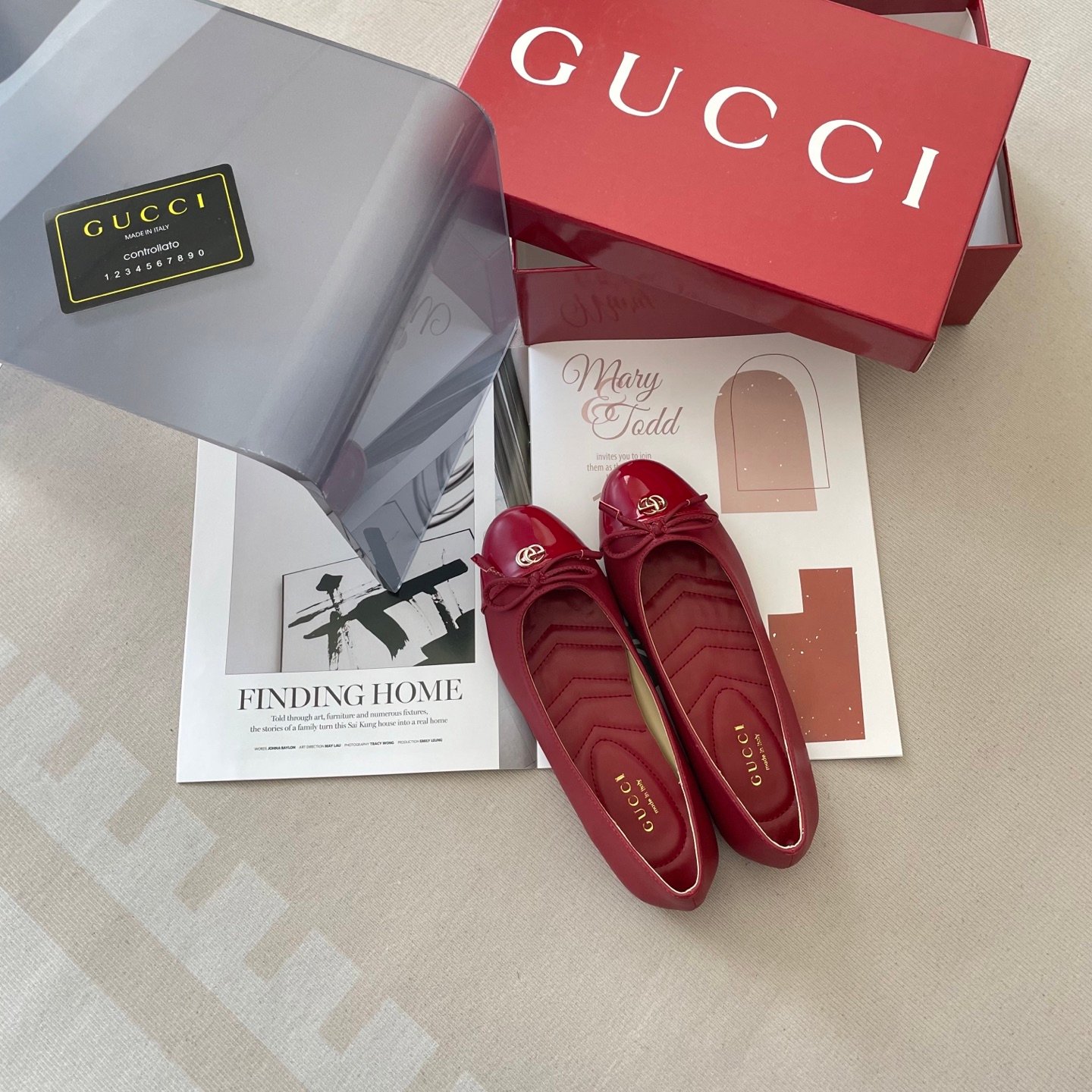 GG GG Marmont Ballet Flats Red Patent Leather - Shoes - Image 9