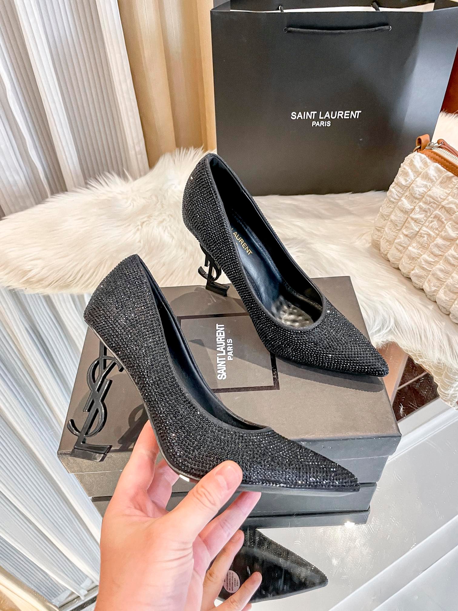 YSL Opyum Pumps Black Crystal - Heels - Image 3