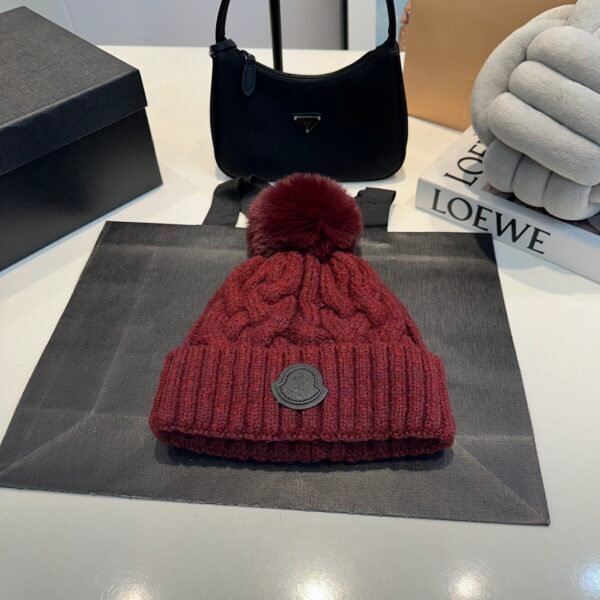 MCL Cable Knit Beanie Burgundy - Hat