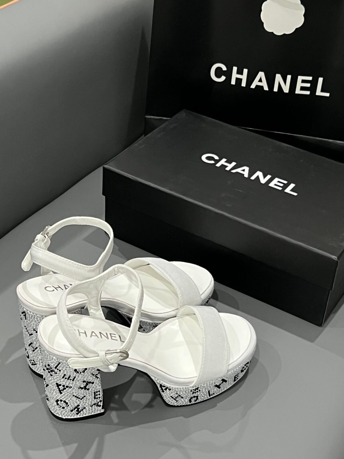 CC Rhinestone Chunky Heel Sandals – Heels — 3