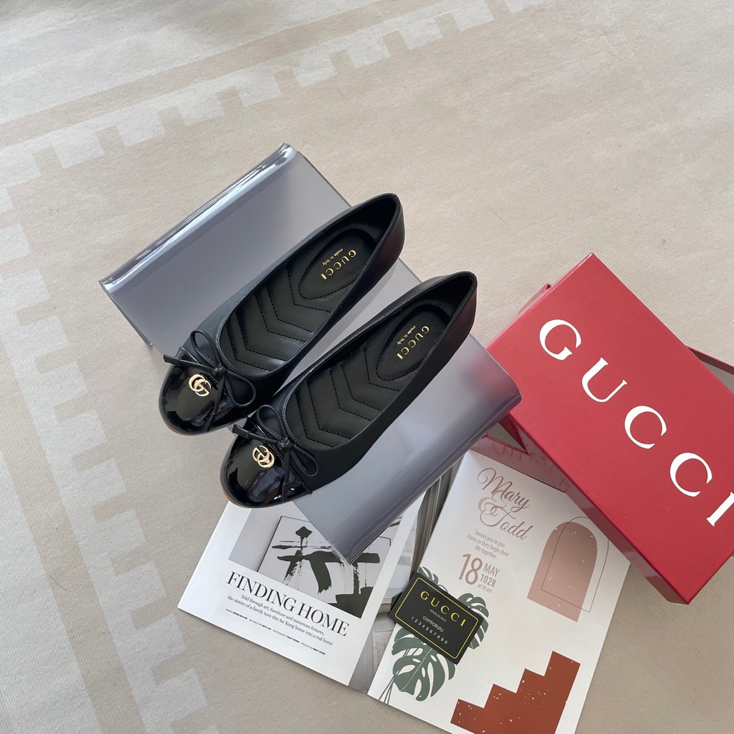 GG GG Marmont Ballet Flats Black Leather - Shoes - Image 3