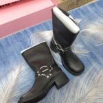 MIU Biker Boots Black Leather – Boots