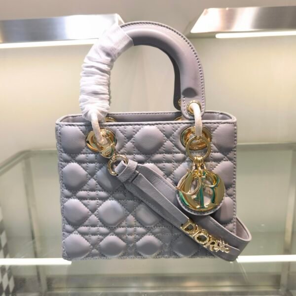 CD Lady CD Mini Grey Lambskin - Bag
