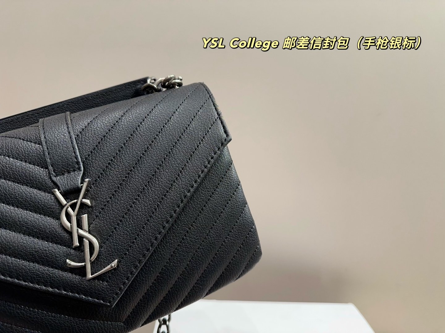 YSL College Medium Black Leather - Bag - Image 3