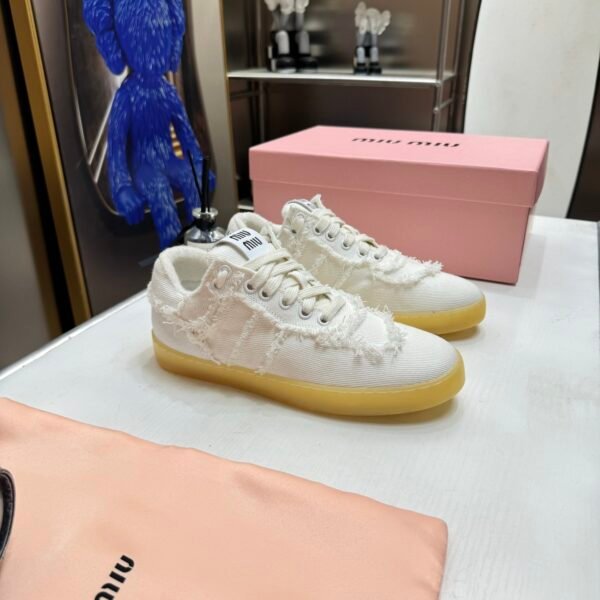 MIU Frayed Canvas Sneakers - Sneakers