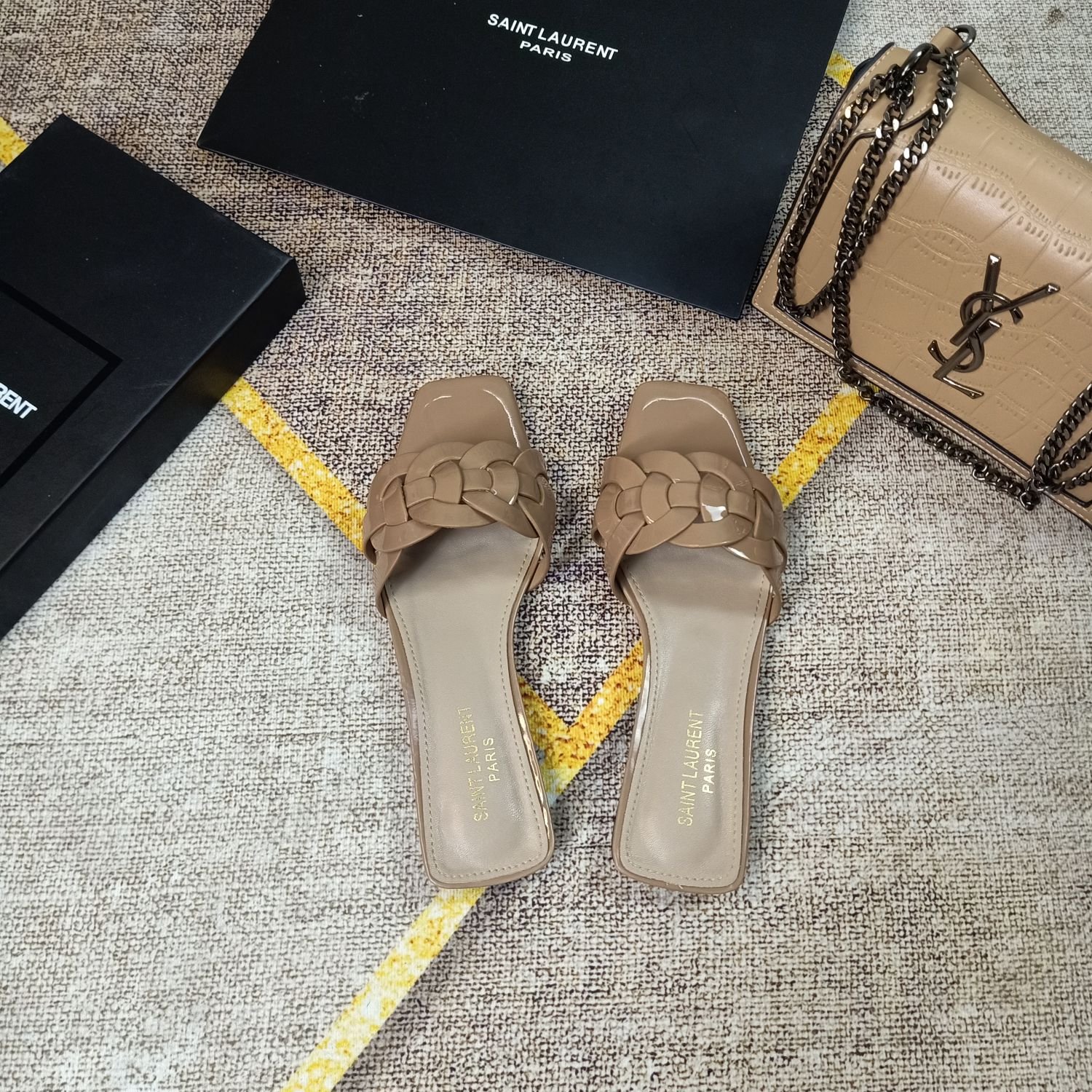 YSL Nu Pieds Patent Leather Black - Sandals - Image 6
