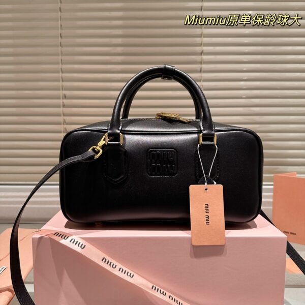 MIU Softy Padded Black/Brown Leather - Bag