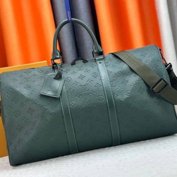 LV Keepall Bandoulière 50 Green Monogram Empreinte Leather - Bag