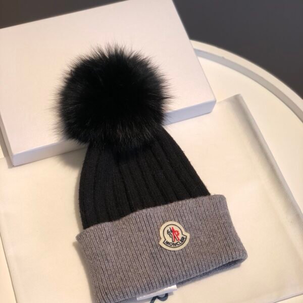 MCL Ribbed Wool Beanie Black/Grey - Hat