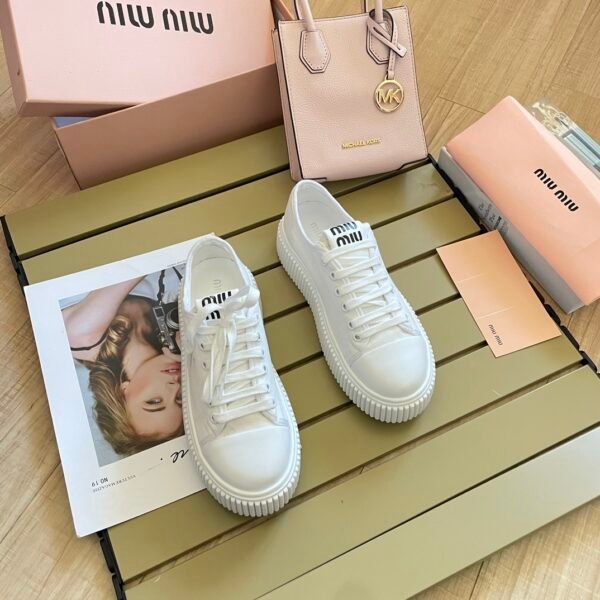 MIU Logo Canvas Sneakers - Sneakers