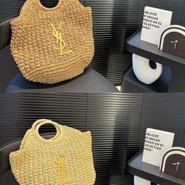 YSL Panier Medium Raffia - Bag