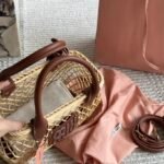 MIU Wicker Basket Bag Brown Leather – Bag