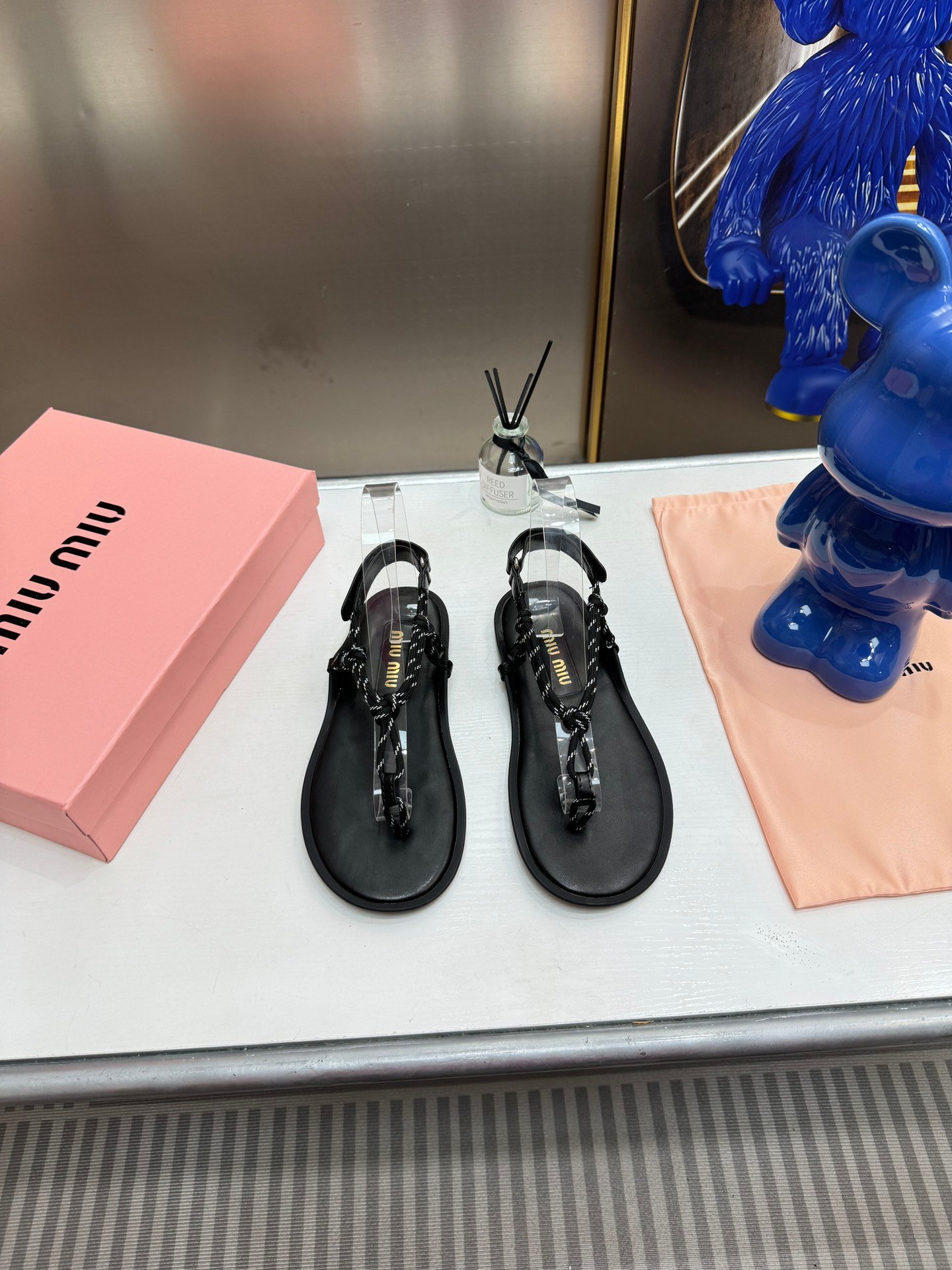 MIU Laced-Up Sandals Black - Sandals - Image 2