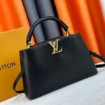 LV Capucines MM Black Leather – Borsa