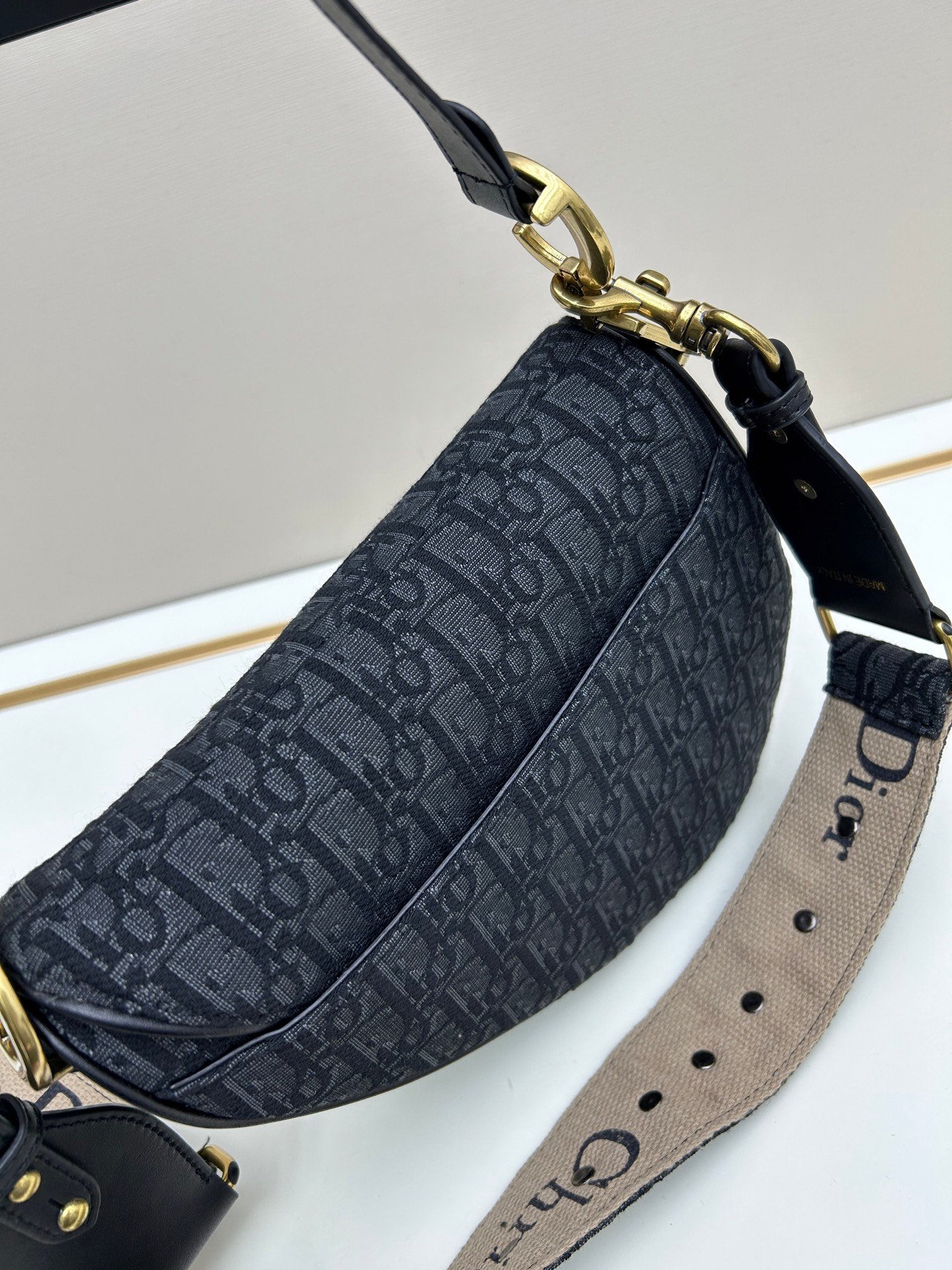 CD Saddle Large Oblique Canvas - Bag - Image 6