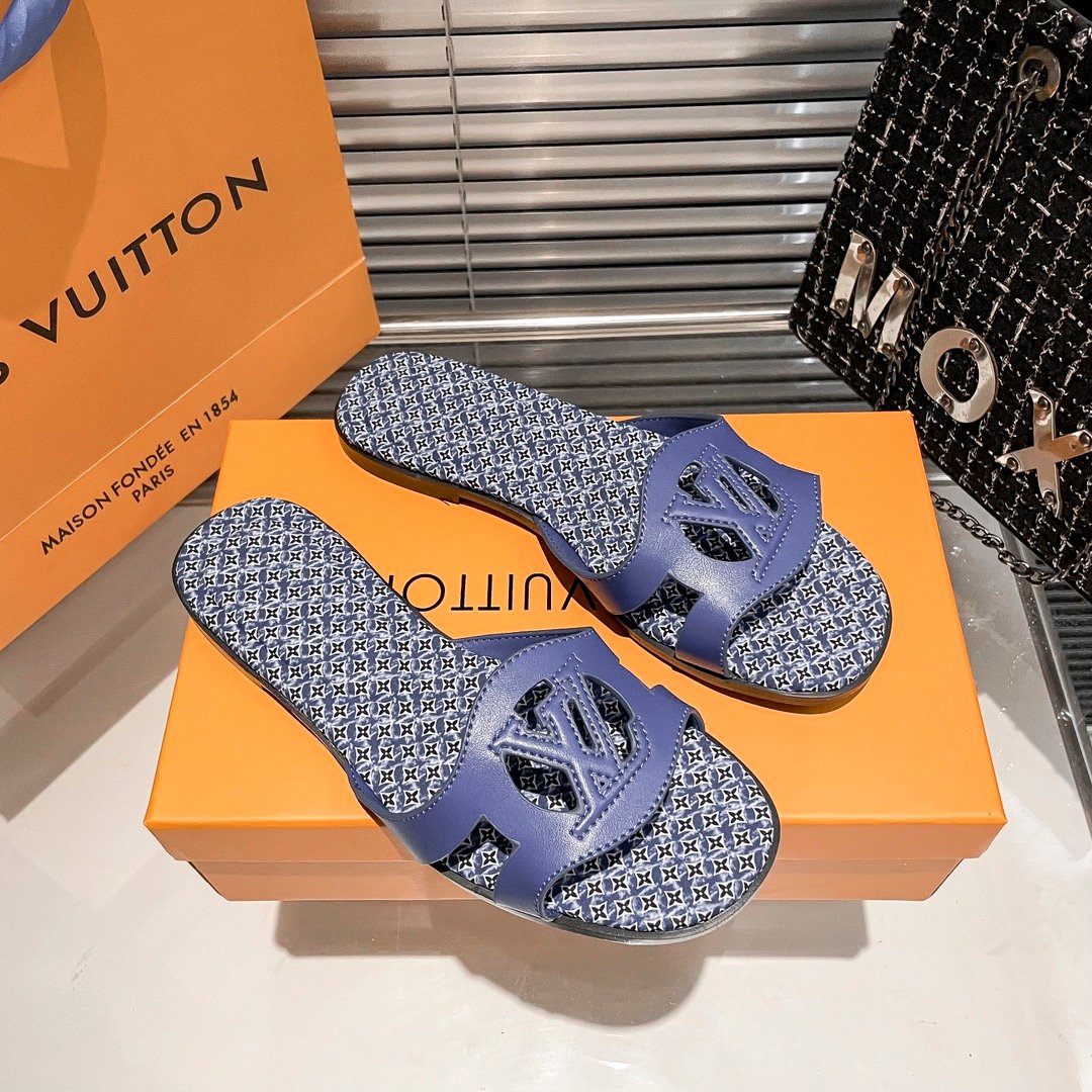 LV Paseo Flat Comfort Sandal Blue - Sandals - Image 2
